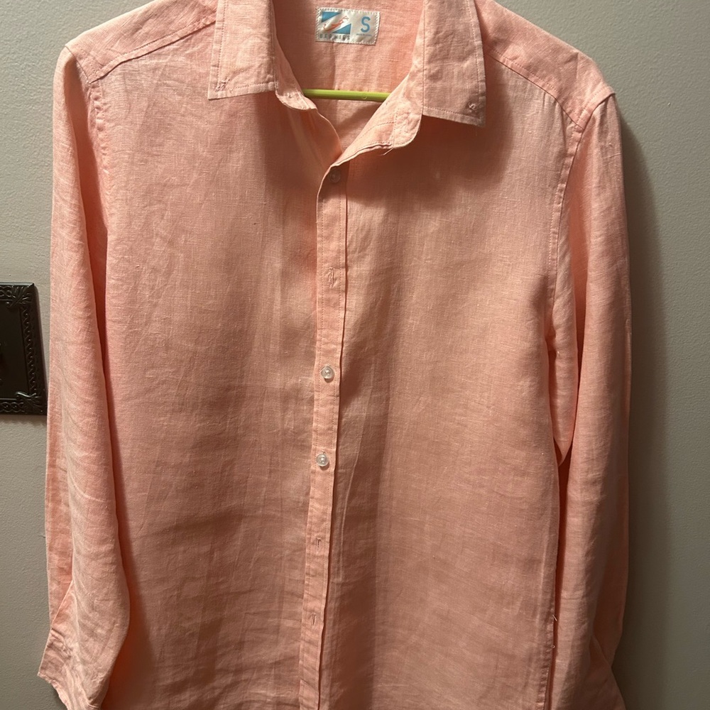 Women’s Bermie’s of Cape Cad Peach Linen Shirt